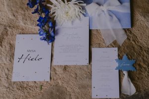 Minuta, Invitación, Marcasitio para boda de invierno